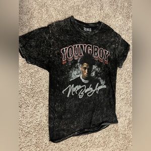 Young boy black tie dye t-shirt